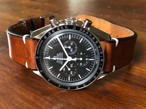 omega speedmaster bands|omega speedmaster with leather strap.